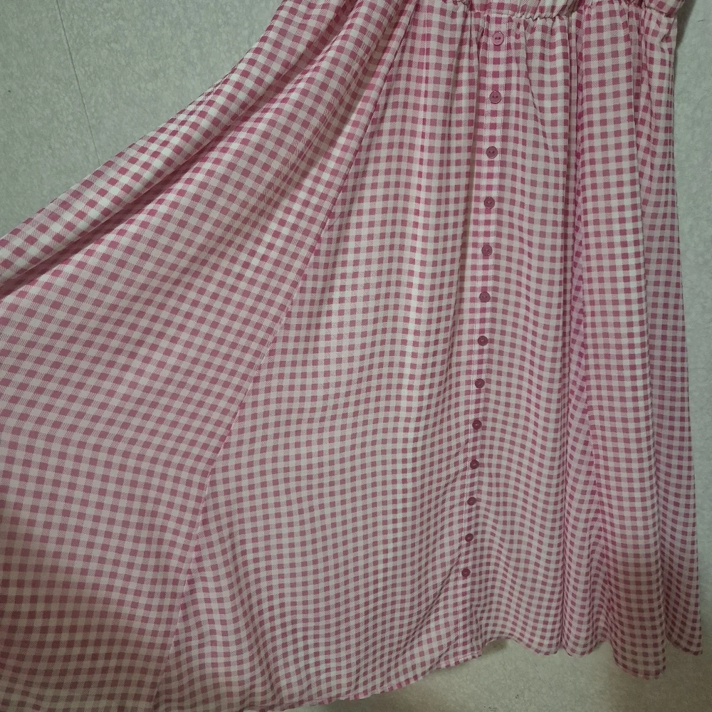 NWT TORRID Hot Pink Gingham Button Midi  Sundress..SIZE:2 - Picture 7 of 15